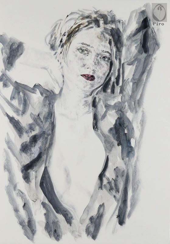 oil on paper - olio su carta di Piro